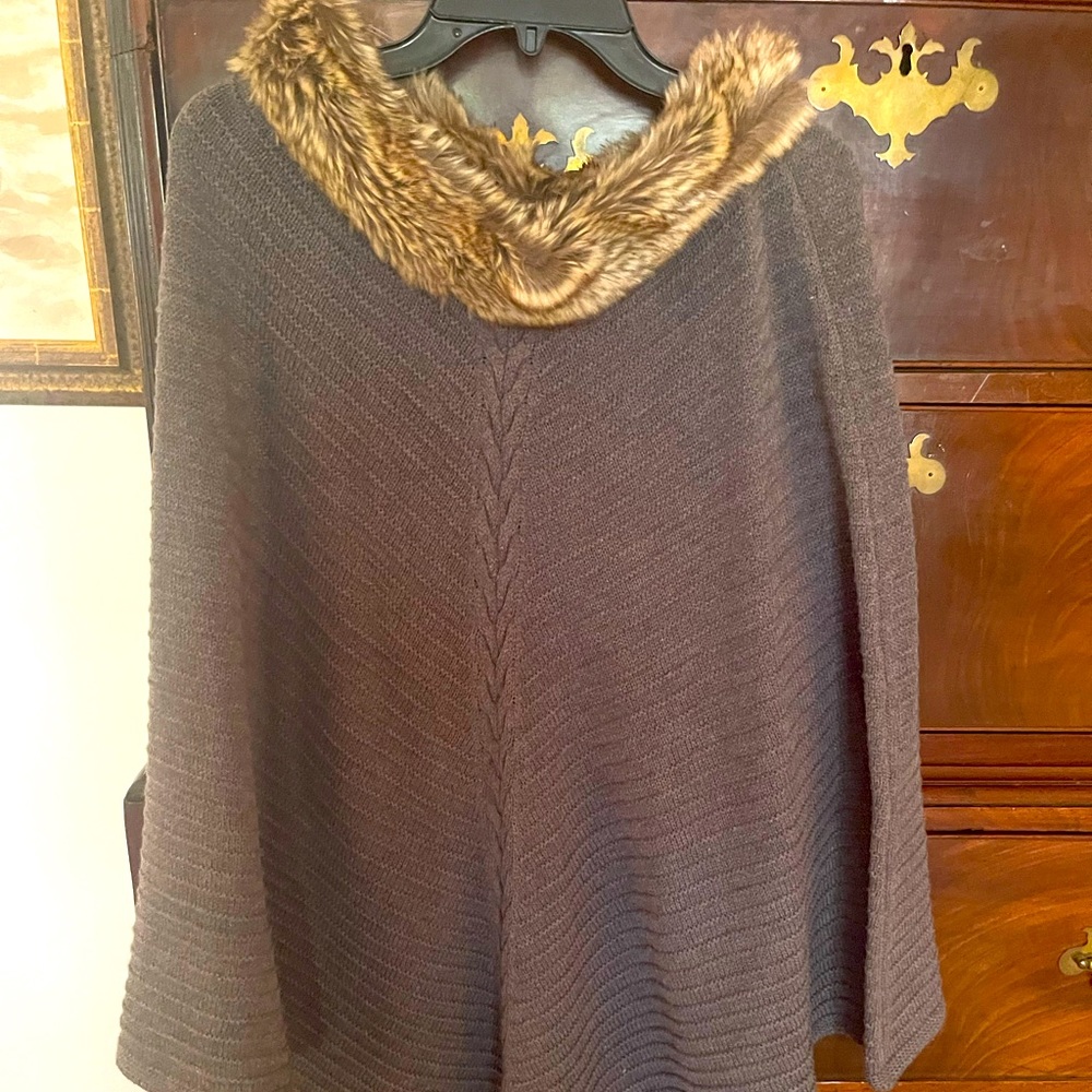 Talbots off the shoulder fur shaw
